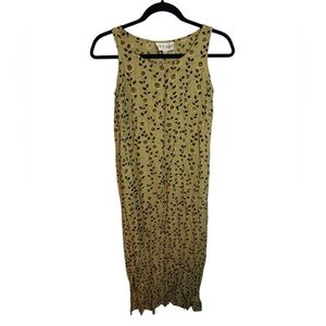 David Dart Vintage Muted Green Floral Y2K Midi Dress